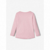 Bluză roz deschis din bumbac cu mânecă lungă, pentru fete Name it 107416 2