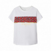 Bluză albă cu imprimeu leopard, pentru fete Name it 107536 