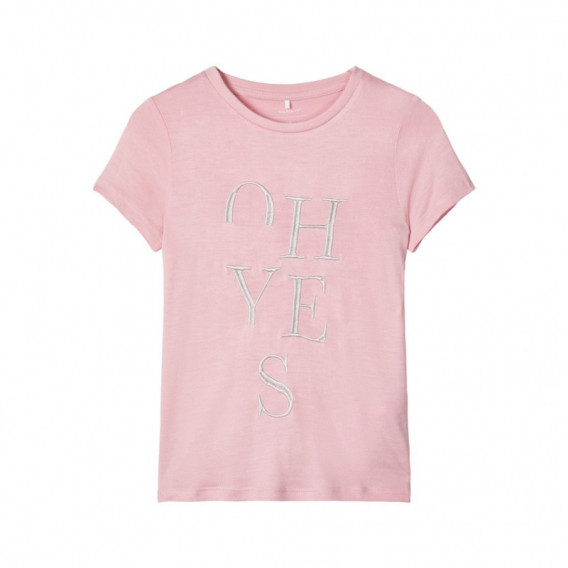 Bluză brodată, roz pentru fete Name it 107546 