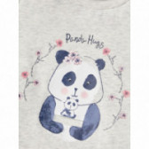 Bluză gri din bumbac cu imprimeu panda, pentru fete Name it 107569 3