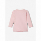 Bluză roz de bumbac cu panda pentru fete Name it 107571 2