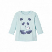 Bluză albastră din bumbac cu imprimeu panda, pentru băieți Name it 107615 