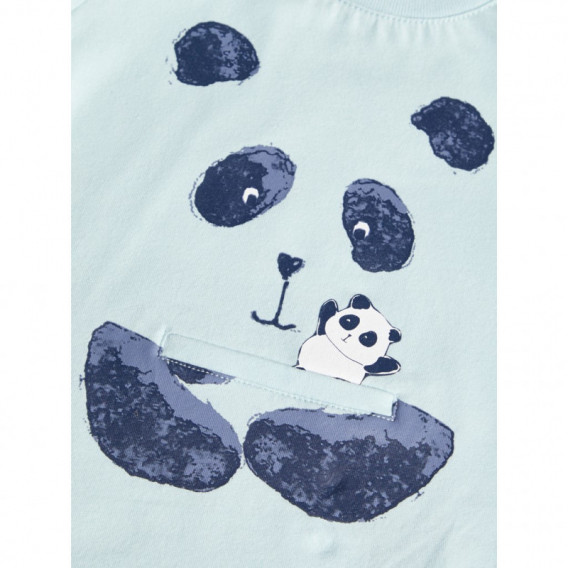 Bluză albastră din bumbac cu imprimeu panda, pentru băieți Name it 107617 3