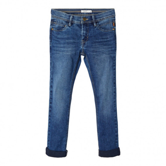 Jeans albaștri subțiri pentru băieți Name it 107643 