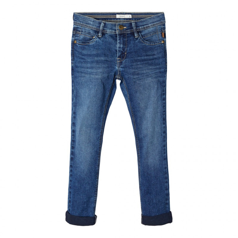 Jeans albaștri subțiri pentru băieți  107643
