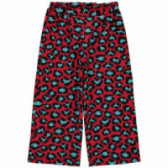 Pantaloni roșii, din bumbac cu imprimeu animal, pentru fete Name it 107658 