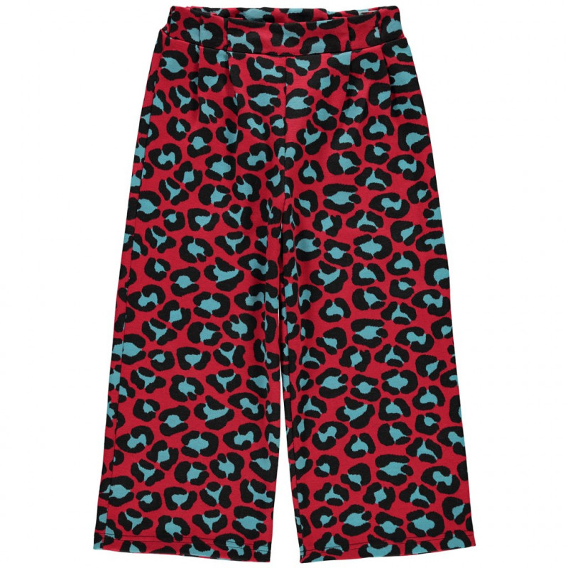 Pantaloni roșii, din bumbac cu imprimeu animal, pentru fete  107658