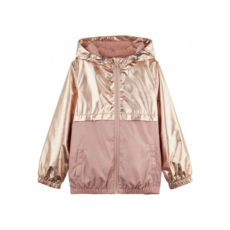 Jacheta cu glugă în roz auriu pentru fată  107742