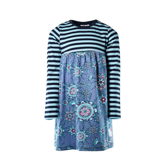Rochie din bumbac de culoare albastră, pentru fete Hello Kitty 107965 