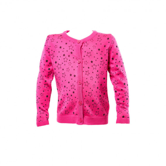 Cardigan de culoare roz cu imprimeu de asteriscuri pentru fete BLUE SEVEN 108007 