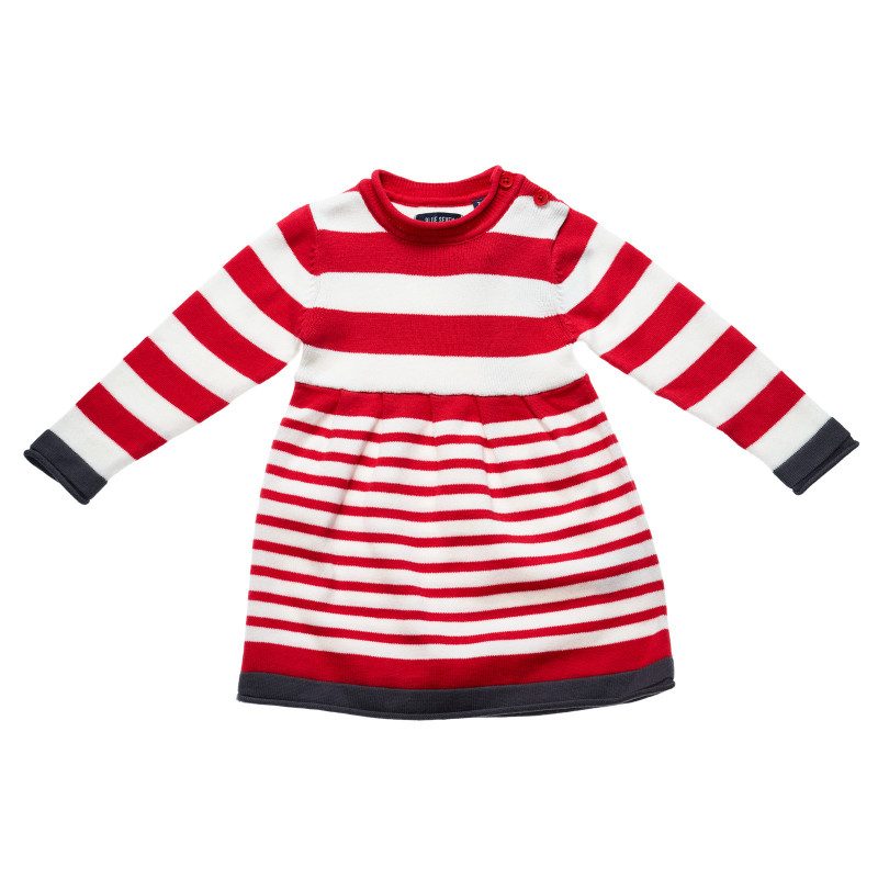 Rochie tricotată pentru copii cu dungi  108013