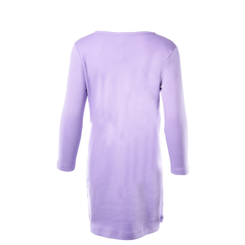 Rochie de culoare violet cu mânecă lungă, cu imprimeu  108040