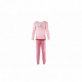 Pijamale din bumbac din două piese de culoare roz pentru fete SANETTA 108115 