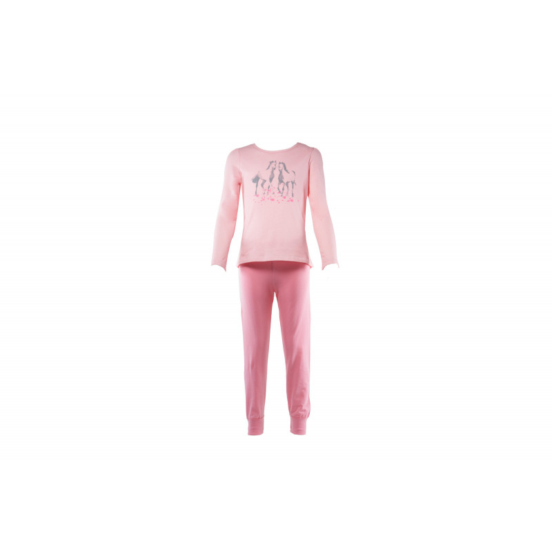 Pijamale din bumbac din două piese de culoare roz pentru fete  108115