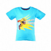 Tricou albastru din bumbac cu imprimeu color pentru băieți Pac-Man 108127 
