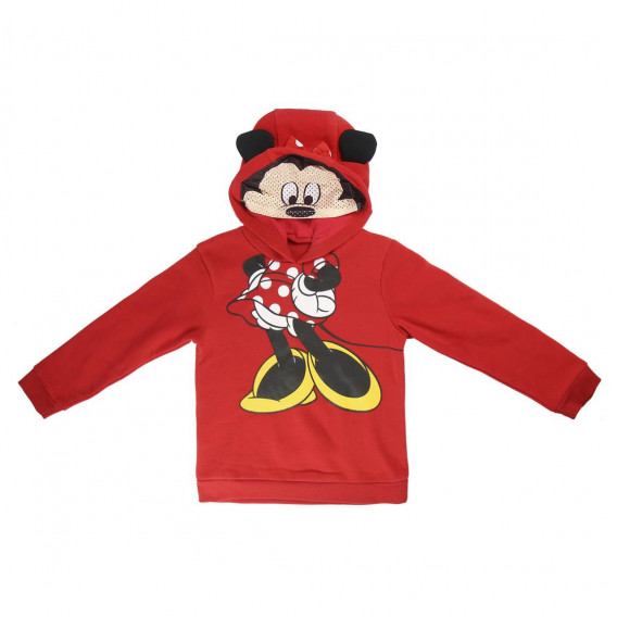 Pulover cu glugă pentru fete,  Minnie Mouse, roșu Minnie Mouse 1092 