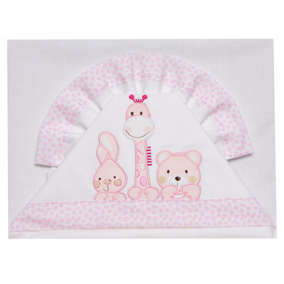 Set de dormit roz 3 piese pentru fete din 100% bumbac și cu dimensiunile 60x120 Inter Baby 109254 3