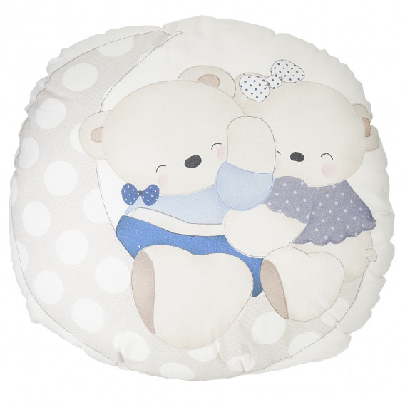 Pernă decorativă pentru copii de culoare albastră, cu ursuleț Inter Baby 109500 2