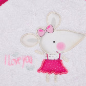 Prosop pentru copii I Love You Ratoncito în roz, cu glugă albă Inter Baby 109535 5