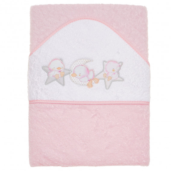 Prosop pentru copii roz cu aplicație delicată, rățuște Inter Baby 109542 4