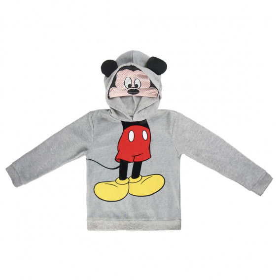 Hanorac cu glugă gri cu imprimeu Mickey Mouse pentru băieți Mickey Mouse 1096 