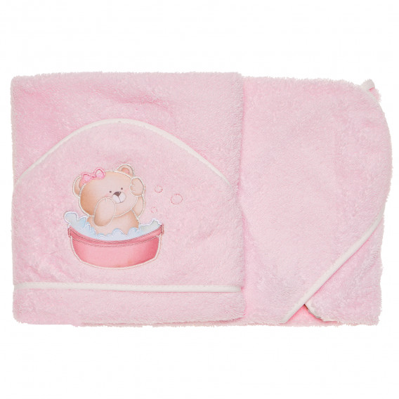 Prosop de baie roz cu ursuleț Inter Baby 109625 4