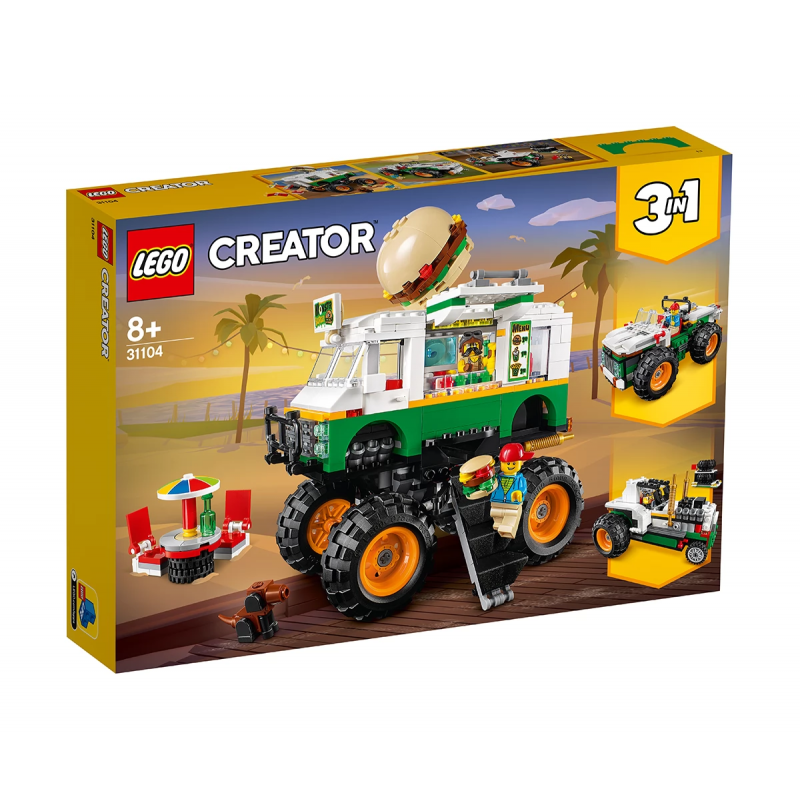 Lego de construit, Monster Truck Hamburger Stand, 499 piese  109982