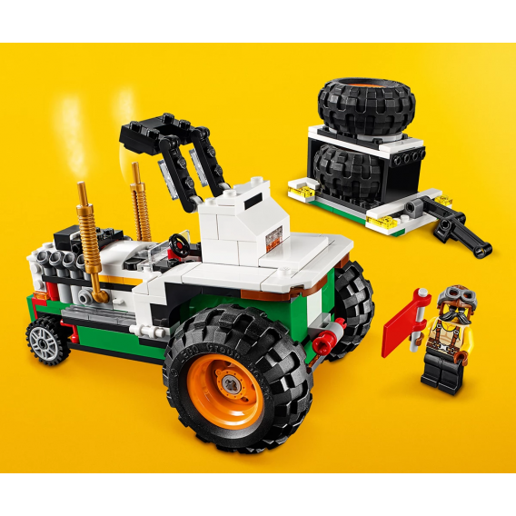 Lego de construit, Monster Truck Hamburger Stand, 499 piese Lego 109992 11