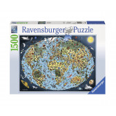 Puzzle cu harta Pământului 2D Ravensburger 11012 