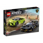 Set Lego, Lamborghini Urus ST-X și Lamborghini Huracán Super Trofeo EVO, 663 piese Lego 110243 
