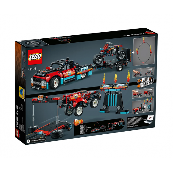 Set Lego, camion și motocicletă pentru cascadorii, 610 bucăți Lego 110434 2