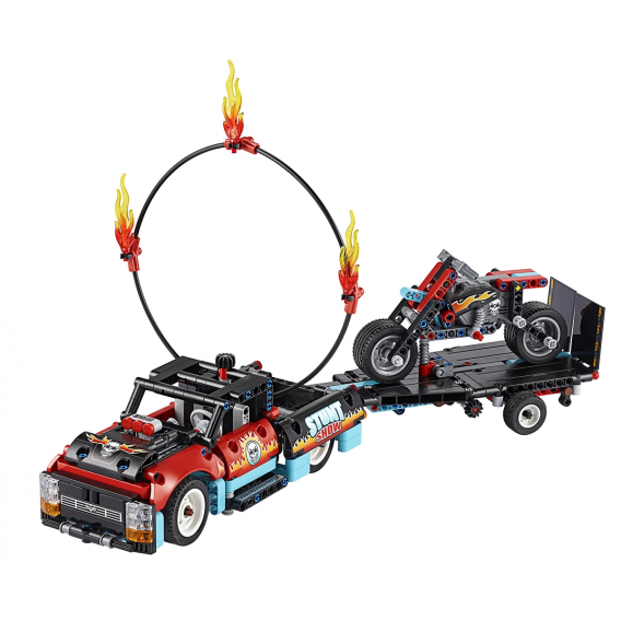 Set Lego, camion și motocicletă pentru cascadorii, 610 bucăți Lego 110435 3