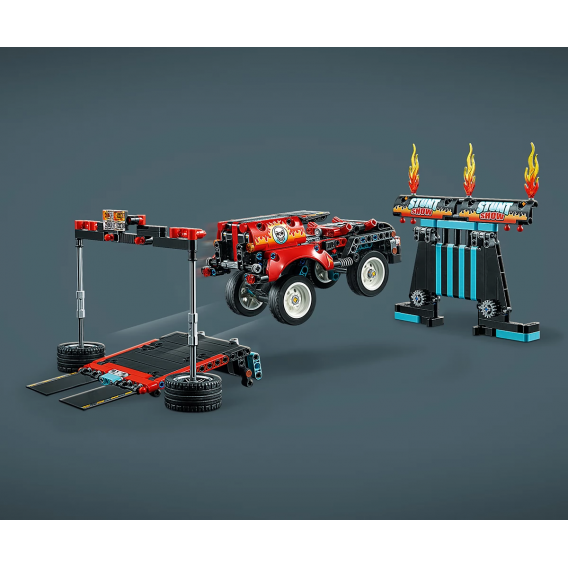 Set Lego, camion și motocicletă pentru cascadorii, 610 bucăți Lego 110437 5