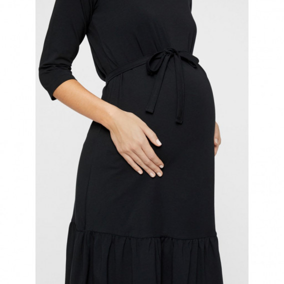 Rochie de bumbac, neagră pentru gravide Mamalicious 110601 4