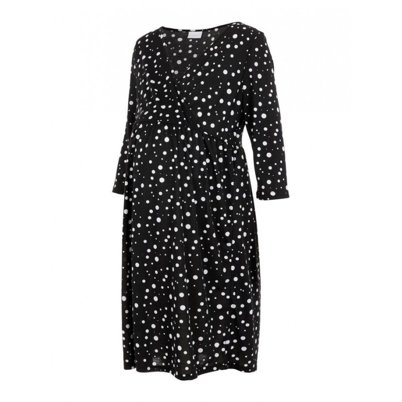 Rochie neagră pentru femei însărcinate cu puncte albe  110611