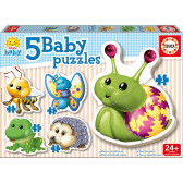  Puzzle 2D 5 în 1, cu animale drăguțe Educa 11082 