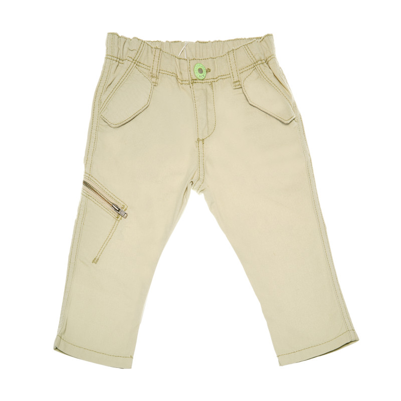 Pantaloni pentru băieți cu un buzunar lateral, bej  110852