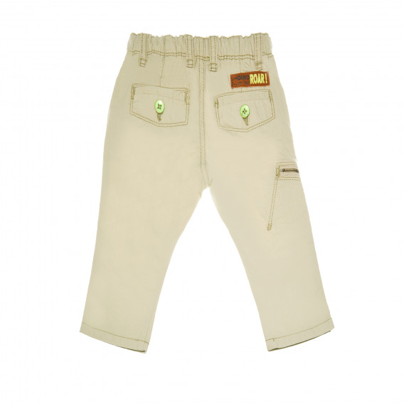 Pantaloni pentru băieți cu un buzunar lateral, bej Chicco 110853 2