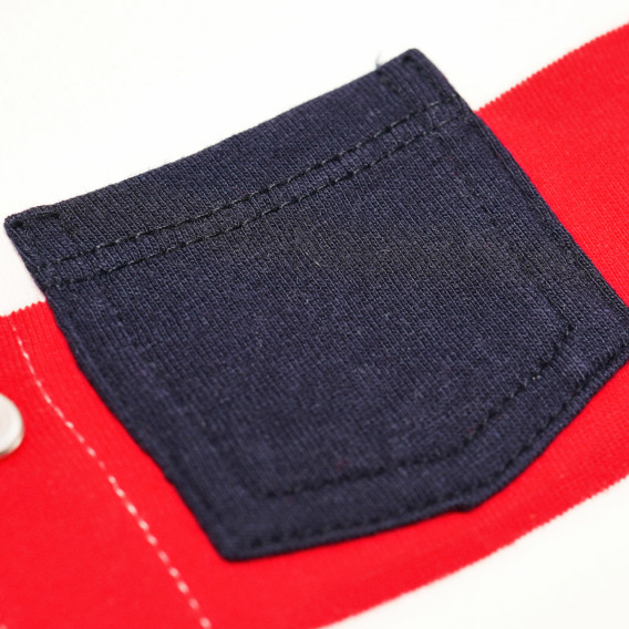 Bluză cu mânecă lungă de băiat, dungi roșii și albe Chicco 110962 4
