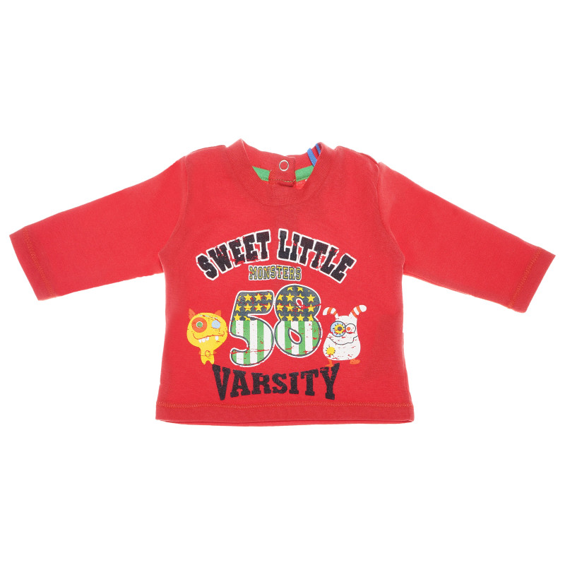 Bluză de bumbac cu imprimeu roșu pentru copii  111007