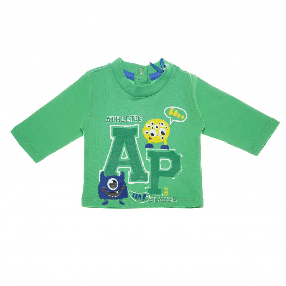 Bluză de bumbac pentru copii cu imprimeu, verde Chicco 111013 