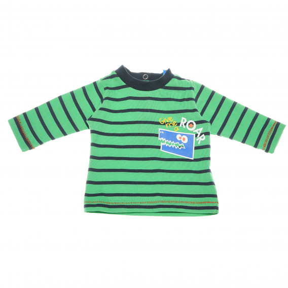 Bluză cu imprimeu pentru băieți, cu dungi verde-albastru Chicco 111020 