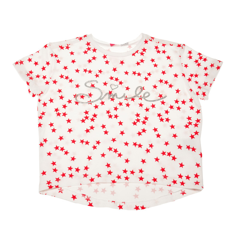 Bluză cu mânecă scurtă pentru fetițe cu imprimeu stele  111035