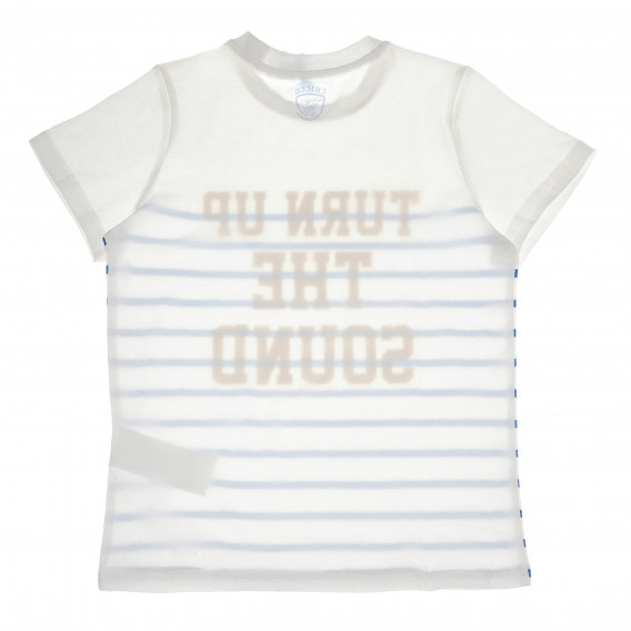 Tricou din bumbac cu imprimeu pentru dungi albastru de băiat Chicco 111067 2