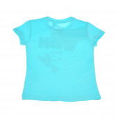 Tricou de bumbac pentru fetiță cu imprimeu, albastru deschis Chicco 111130 2