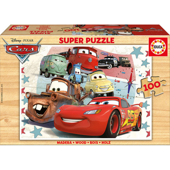 Puzzle 2D din lemn, filmul Mașini Cars 11122 