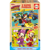 Puzzle 2-în-1 din 50 de piese Mickey Mouse Disney  Mickey Mouse 11134 