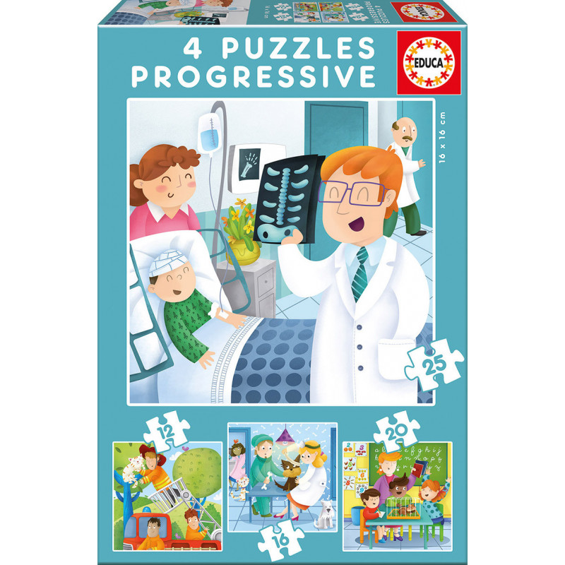 Puzzle pentru copii,2D,  4 în 1, profesii  11148