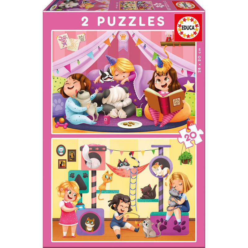 Puzzle 2 la 1 petrecere în pijamale pentru copii  11153