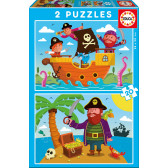 2-in-1 puzzle Pirați Educa 11154 